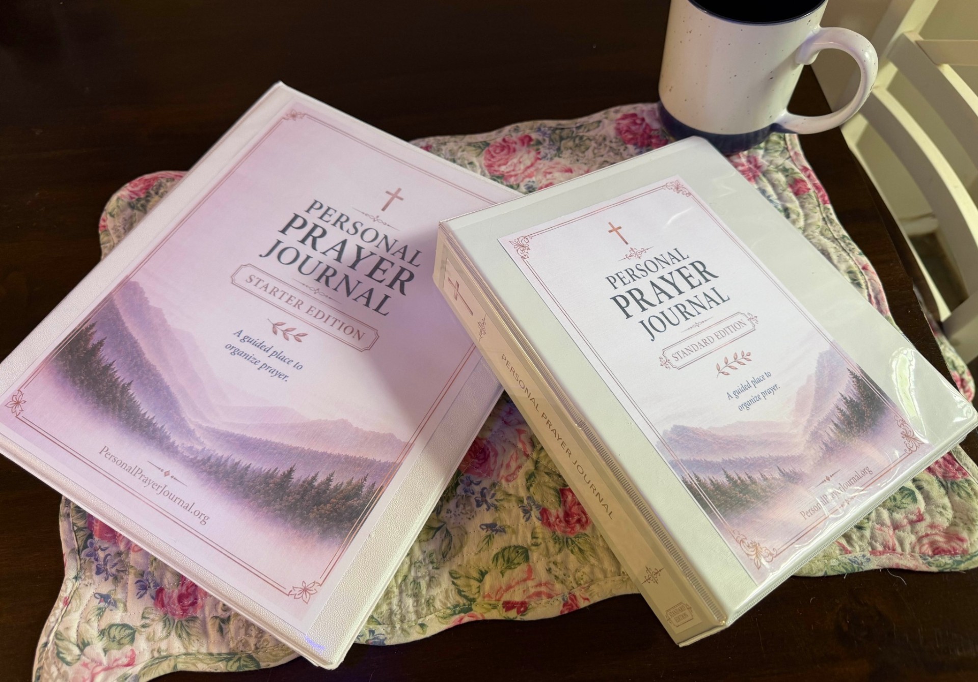 Starter and Standard Personal Prayer Journal editions side by side