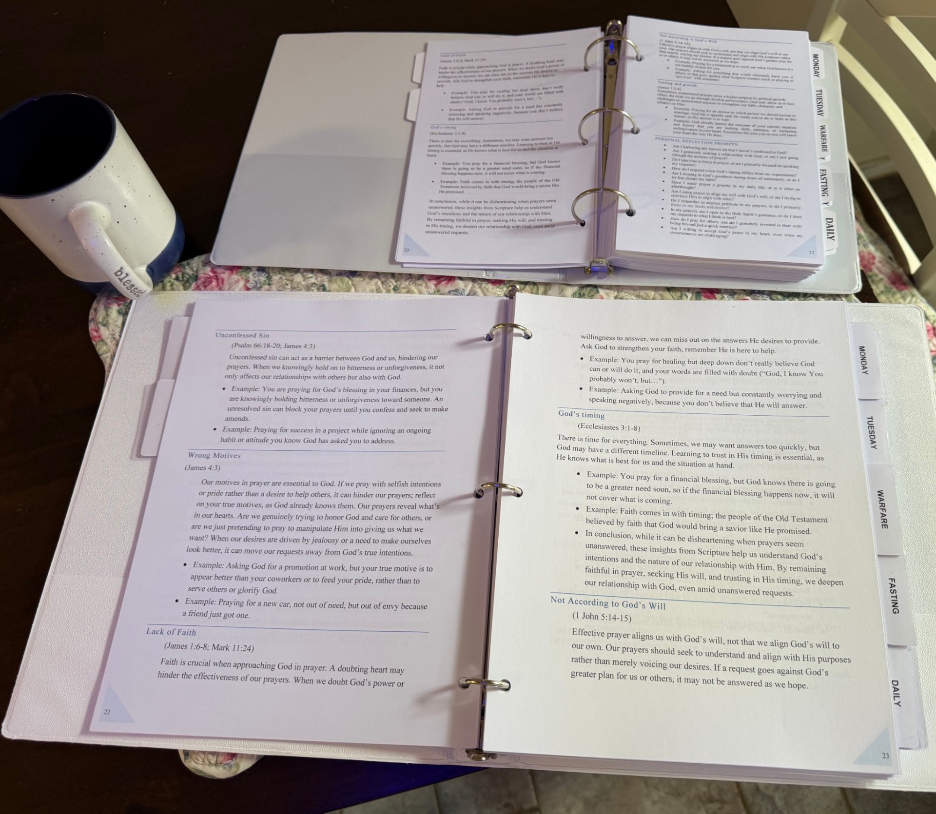 Personal Prayer Journal foundation and orientation pages